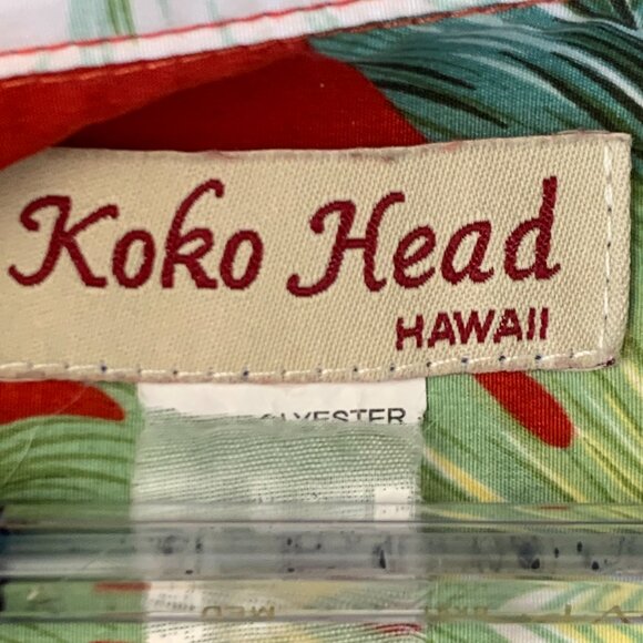 Koko Head Mens Hawaiian shirt XL red with white flowers Floral design - Picture 5 of 5